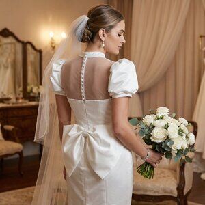 🤍Grace Kelly Style Elegant Classy Wedding Evening Cocktail Couture Runway Dress